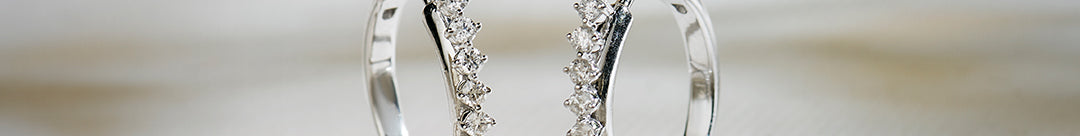 Sleek Diamond Line Hoop Earrings