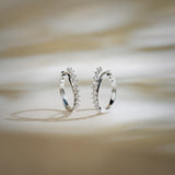 Sleek Diamond Line Hoop Earrings