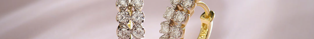 Twin Line Diamond Huggies