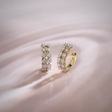 Twin Line Diamond Huggies