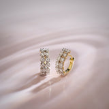 Twin Line Diamond Huggies