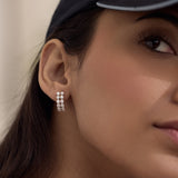 Twin Line Diamond Huggies