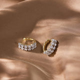 Twin Line Diamond Huggies