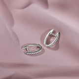 Minimal Diamond Small Hoop Earrings