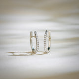 Minimal Diamond Small Hoop Earrings