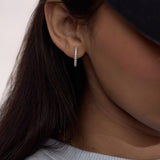 Minimal Diamond Small Hoop Earrings