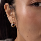 Twin Paperclip Diamond Hoops