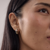 Twin Paperclip Diamond Hoops