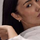 Twin Paperclip Diamond Hoops