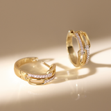 Twin Paperclip Diamond Hoops