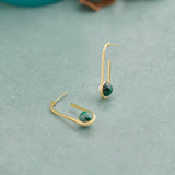 Harmony Pearl Malachite Ovate Drops, 14K Gold Vermeil-1