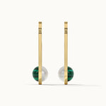 Harmony Pearl Malachite Ovate Drops, 14K Gold Vermeil-7
