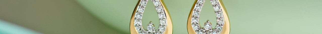 Teardrop Diamond Earrings, 14K Gold Vermeil, 1/5 ct Lab Grown Diamond-1