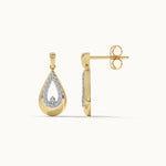 Teardrop Diamond Earrings, 14K Solid Gold, 1/5 ct Lab Grown Diamond-5