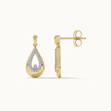 Teardrop Diamond Earrings, 14K Solid Gold, 1/5 ct Lab Grown Diamond-5