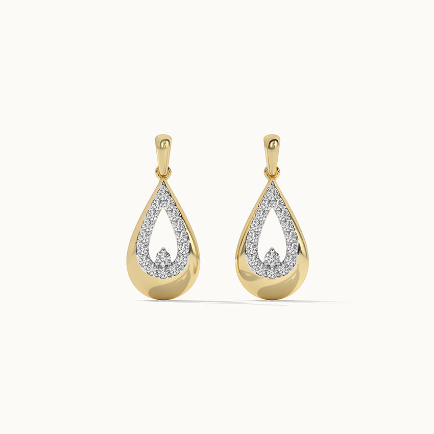 Teardrop Diamond Earrings, 14K Solid Gold, 1/5 ct Lab Grown Diamond-6
