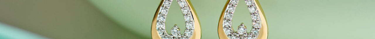Teardrop Diamond Earrings, 14K Solid Gold, 1/5 ct Lab Grown Diamond-1