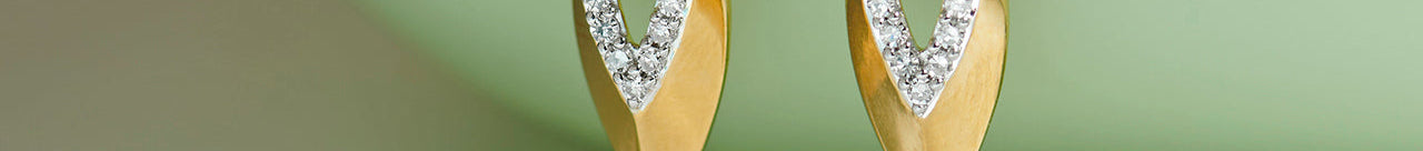 Hollow Leaf Diamond Earrings, 14K Gold Vermeil, 1/4 ct Lab Grown Diamond-1