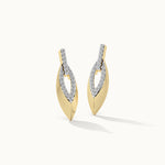Hollow Leaf Diamond Earrings, 14K Gold Vermeil, 1/4 ct Lab Grown Diamond-3