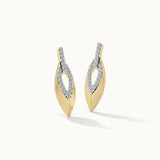 Hollow Leaf Diamond Earrings, 14K Gold Vermeil, 1/4 ct Lab Grown Diamond-3