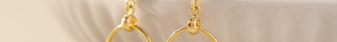 Gold Pearl Drop Earrings, 10K Solid Gold-1