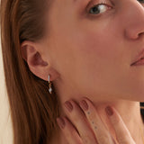Thunder Dangler Hoops, 14K Solid Gold, 1/8 ct Lab Grown Diamond-2