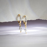 Thunder Dangler Hoops, 14K Solid Gold, 1/8 ct Lab Grown Diamond-5