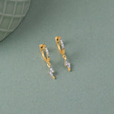 Thunder Dangler Hoops, 14K Gold Vermeil, 1/8 ct Lab Grown Diamond-3