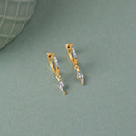 Thunder Dangler Hoops, 14K Solid Gold, 1/8 ct Lab Grown Diamond-3