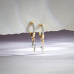 Thunder Dangler Hoops, 14K Solid Gold, 1/8 ct Lab Grown Diamond-1