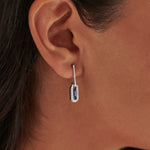 Paperclip Drop Earrings, Sterling Silver, 3/8 ct Lab Grown Diamond-2
