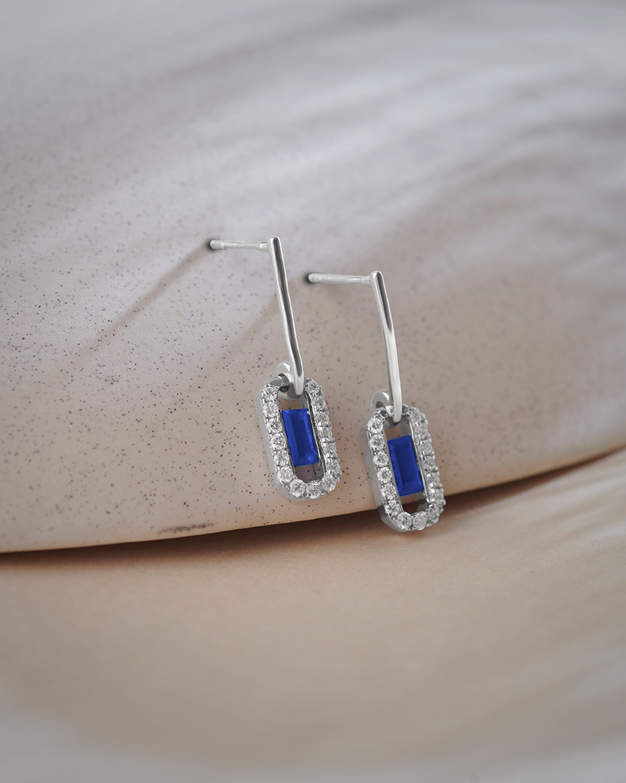 Paperclip Drop Earrings, 14K Solid Gold, 3/8 ct Lab Grown Diamond-7