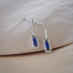 Paperclip Drop Earrings, Sterling Silver, 3/8 ct Lab Grown Diamond-7