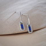 Paperclip Drop Earrings, Sterling Silver, 3/8 ct Lab Grown Diamond-7