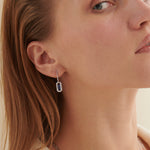 Paperclip Drop Earrings, Sterling Silver, 3/8 ct Lab Grown Diamond-5