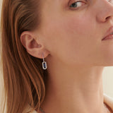 Paperclip Drop Earrings, Sterling Silver, 3/8 ct Lab Grown Diamond-5