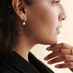 Pearl Diamond Drop Earrings, 14K Gold Vermeil, 3/8 ct Lab Grown Diamond-4