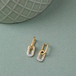 Bubbles Paperclip Drop Earrings, 14K Solid Gold, 1/3 ct Lab Grown Diamond-6