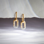 Bubbles Paperclip Drop Earrings, 14K Solid Gold, 1/3 ct Lab Grown Diamond-5