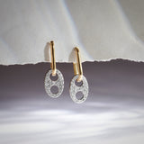 Soda Tab Hoops, 14K Solid Gold, 1/2 ct Lab Grown Diamond-1