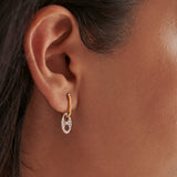 Soda Tab Hoops, 14K Solid Gold, 1/2 ct Lab Grown Diamond-2