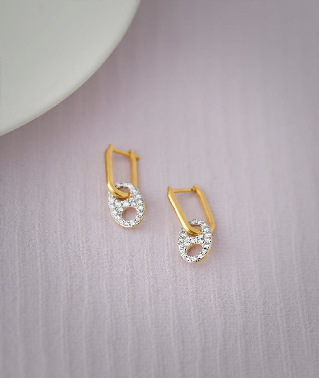 Soda Tab Hoops, 14K Solid Gold, 1/2 ct Lab Grown Diamond-5
