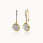 Beaded Diamond Drop Earrings, 14K Solid Gold, 5/8 ct Lab Grown Diamond-3