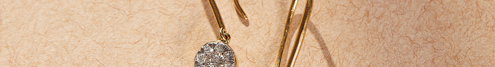Round Cluster Diamond Drop Earrings, 14K Gold Vermeil, 1/2 ct Lab Grown Diamond-1