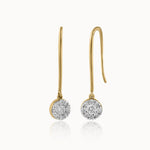 Round Cluster Diamond Drop Earrings, 14K Solid Gold, 1/2 ct Lab Grown Diamond-3