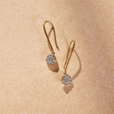 Round Cluster Diamond Drop Earrings, 14K Gold Vermeil, 1/2 ct Lab Grown Diamond-6