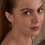 Pave Diamond Paperclip Drop Earrings, 14K Gold Vermeil, 1/4 ct Lab Grown Diamond-5