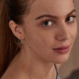 Pave Diamond Paperclip Drop Earrings, 14K Gold Vermeil, 1/4 ct Lab Grown Diamond-5