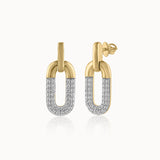 Diamond Dipped Paperclip Drop Earrings, 14K Gold Vermeil, 1/2 ct Lab Grown Diamond-3