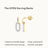 Pave Diamond Paperclip Drop Earrings